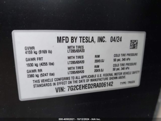 7G2CEHED2RA006142 Tesla Cybertruck All-wheel Drive