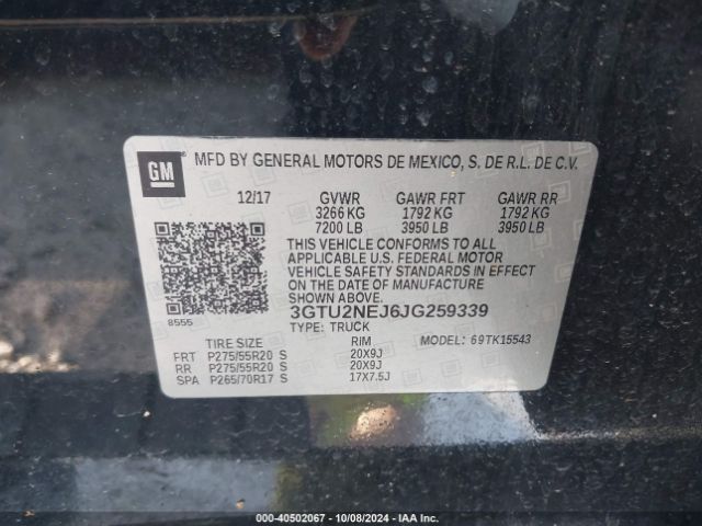 3GTU2NEJ6JG259339 GMC Sierra 1500 Slt