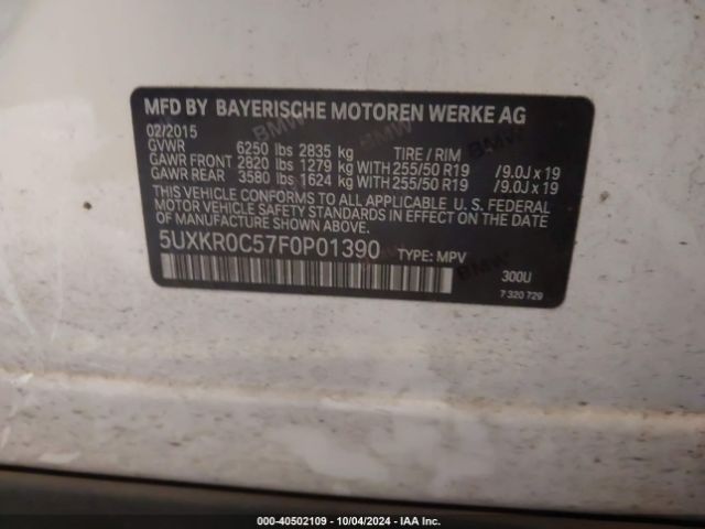 5UXKR0C57F0P01390 BMW X5 Xdrive35i