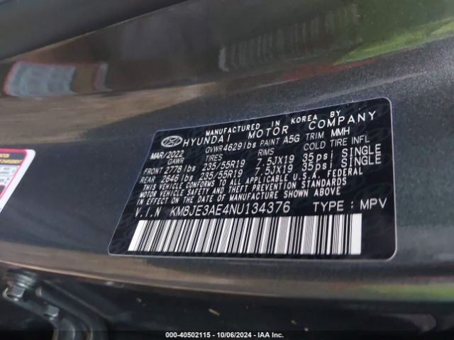 2022 HYUNDAI TUCSON KM8JE3AE4NU134376 Photo 8
