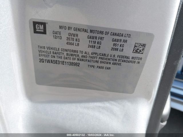 2G1WA5E31E1138982 Chevrolet Impala Limited Ls