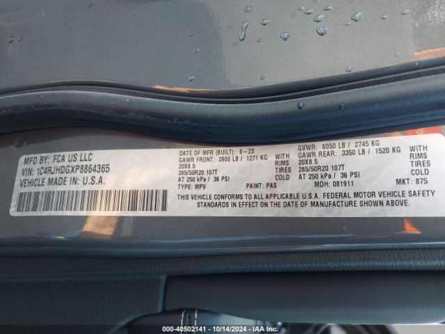 2023 JEEP GRAND CHEROKEE 1C4RJHDGXP8864365 Photo 8