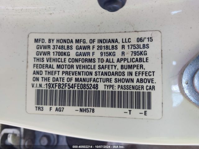 19XFB2F54FE085248 Honda Civic Lx