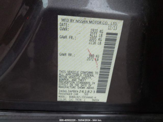 1N4AL3AP8EN261823 Nissan Altima 2.5 S
