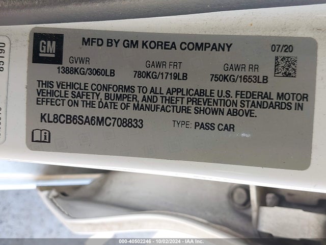 Chevrolet Spark Fwd Ls Automatic 2021 KL8CB6SA6MC708833 Image 9