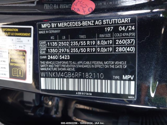 W1NKM4GB6RF182110 Mercedes-Benz Glc 300 Suv