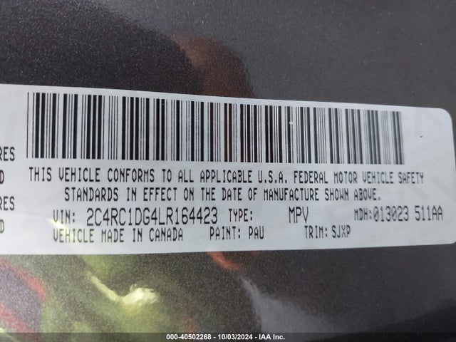 2C4RC1DG4LR164423 Chrysler Voyager Lxi