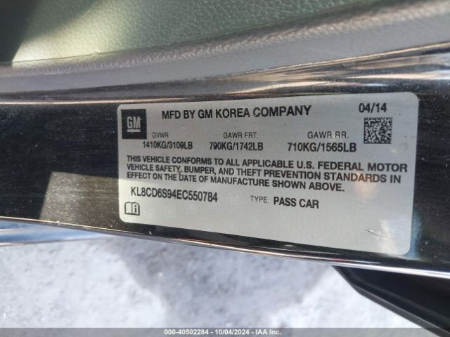 KL8CD6S94EC550784 Chevrolet Spark 1lt Auto