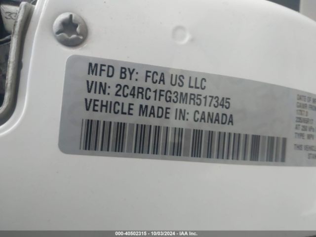 2C4RC1FG3MR517345 Chrysler Pacifica Touring