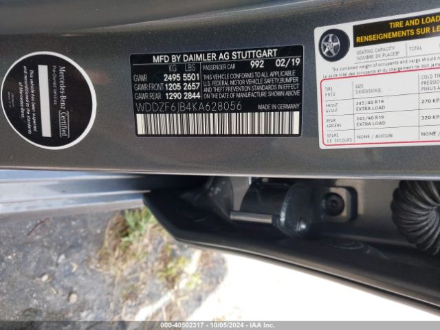 WDDZF6JB4KA628056 Mercedes-Benz E 450 4matic