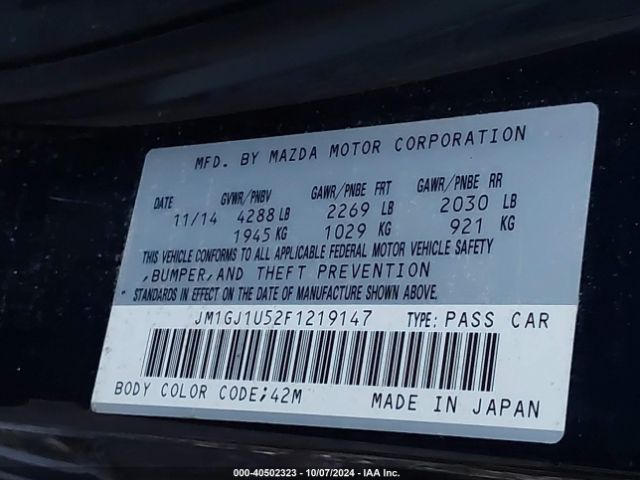 JM1GJ1U52F1219147 Mazda Mazda6 I Sport