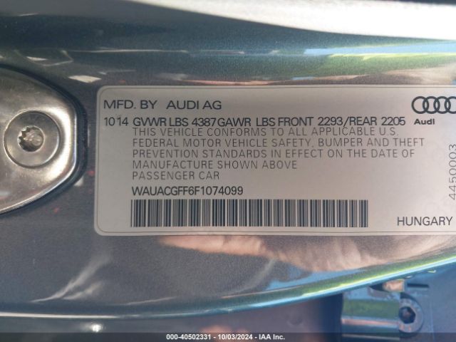 WAUACGFF6F1074099 Audi A3 1.8t Premium