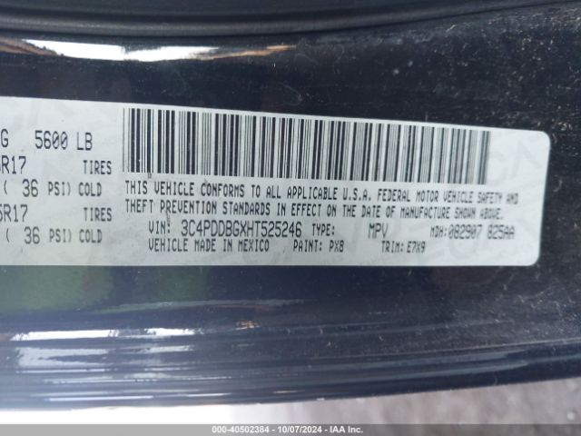 3C4PDDBGXHT525246 Dodge Journey Sxt Awd