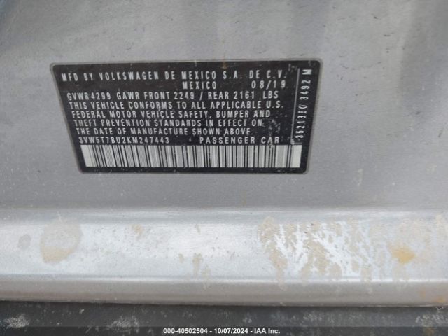 3VW5T7BU2KM247443 Volkswagen Jetta Gli 2.0t 35th Anniversary Edition/2.0t Autobahn/2.0t S