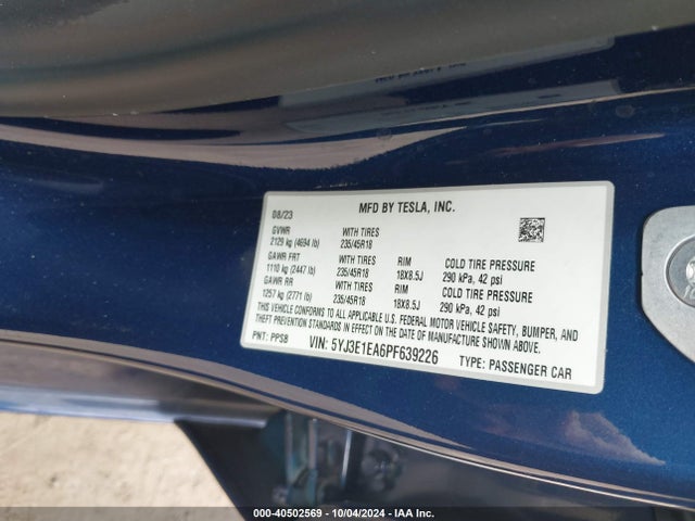 2023 TESLA MODEL 3 5YJ3E1EA6PF639226 Photo 8