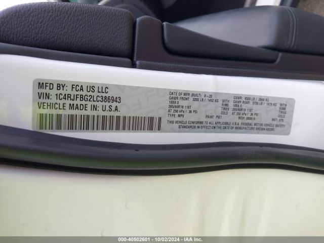 1C4RJFBG2LC386943 Jeep Grand Cherokee Limited 4x4