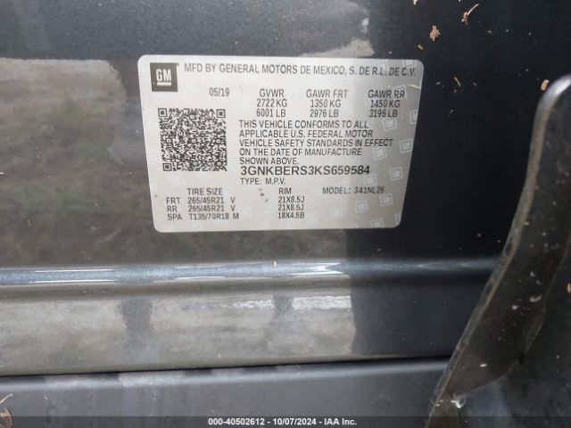 3GNKBERS3KS659584 Chevrolet BLAZER RS