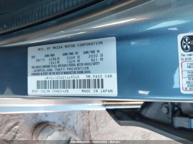 JM1GJ1V56G1449340 Mazda Mazda6 I Touring
