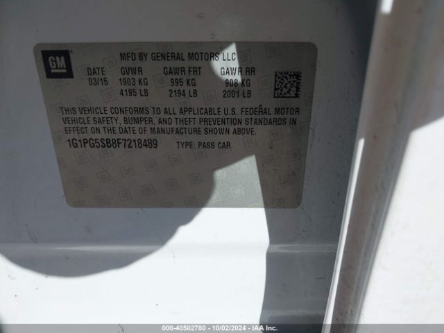 1G1PG5SB8F7218489 Chevrolet CRUZE LTZ