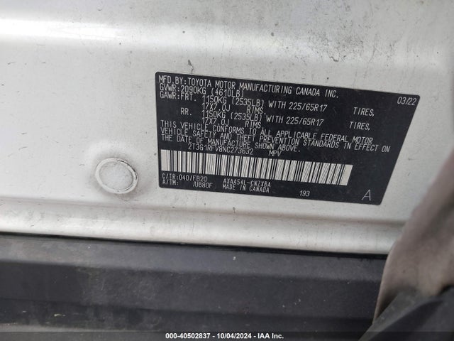 Toyota RAV4 LE 2022 2T3G1RFV8NC273632 Image 9