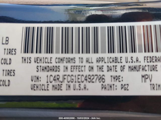 1C4RJFCG1EC492706 Jeep Grand Cherokee Overland