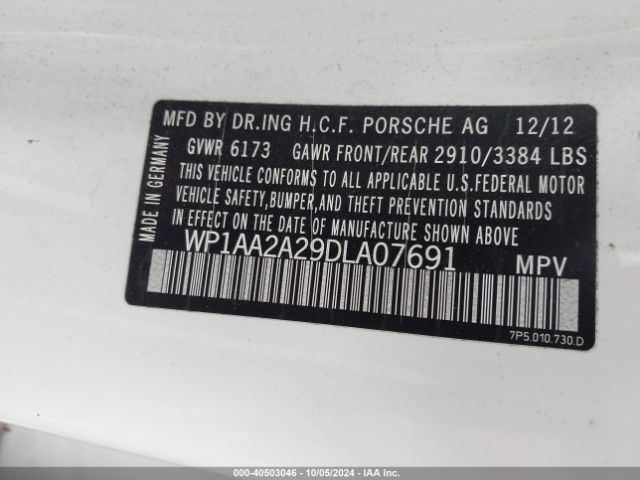 2013 PORSCHE CAYENNE WP1AA2A29DLA07691 Photo 8