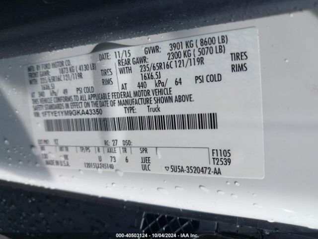1FTYE1YM9GKA43350 Ford Transit-150
