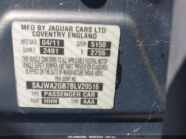 2011 JAGUAR XJ SAJWA2GB7BLV20516 Photo 8