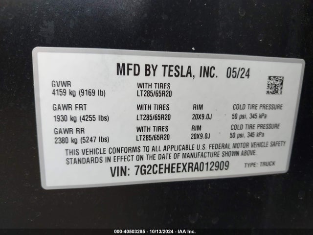 2024 TESLA CYBERTRUCK 7G2CEHEEXRA012909 Photo 8