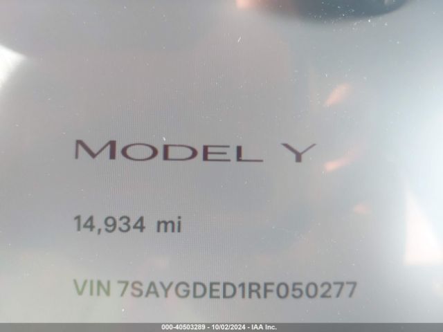 7SAYGDED1RF050277 Tesla Model Y Long Range Dual Motor All-wheel Drive