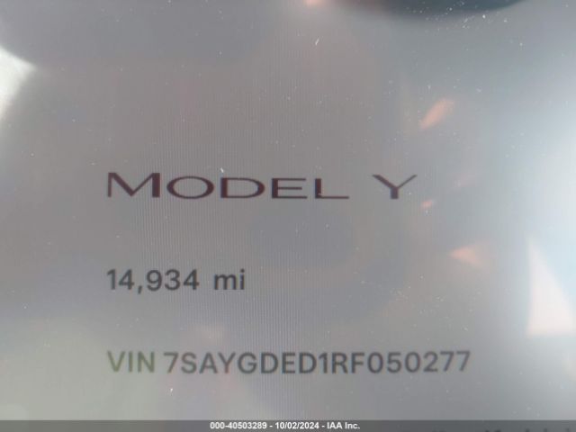 7SAYGDED1RF050277 Tesla Model Y Long Range Dual Motor All-wheel Drive