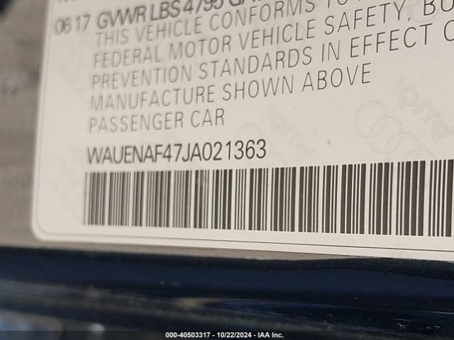 WAUENAF47JA021363 Audi A4 2.0t Premium/2.0t Tech Premium