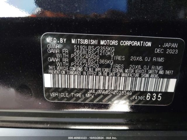 JA4J3WA82RZ038349 Mitsubishi Outlander Sel 2.5 2wd