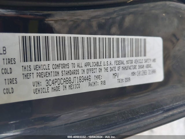 Dodge JOURNEY SE 2018 3C4PDCAB8JT183446 Image 9
