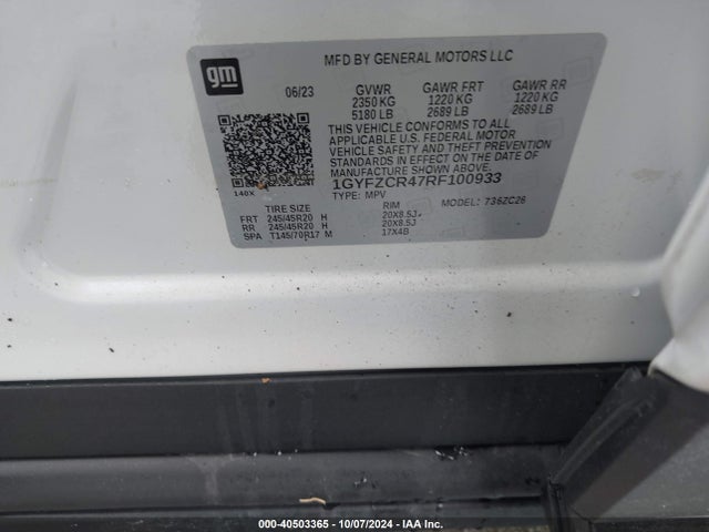 1GYFZCR47RF100933 Cadillac Xt4 Fwd Premium Luxury