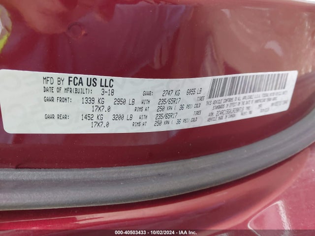 2C4RC1BG0JR280718 Chrysler Pacifica Touring L