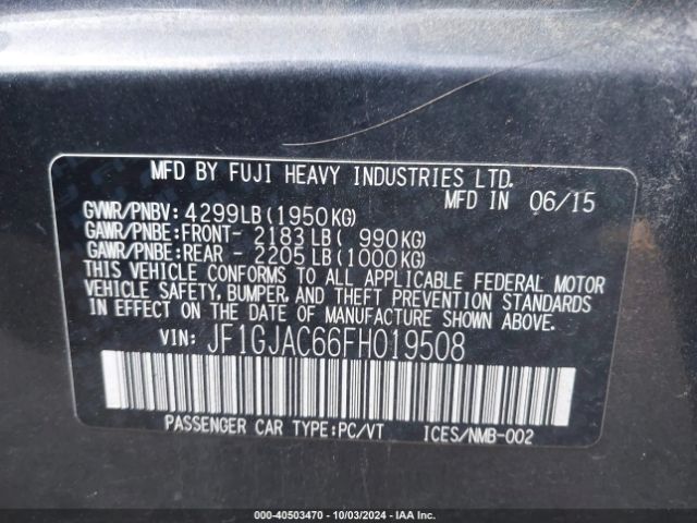JF1GJAC66FH019508 Subaru Impreza 2.0i Premium
