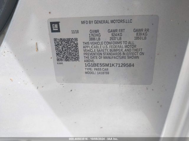 1G1BE5SM1K7129584 Chevrolet CRUZE LT