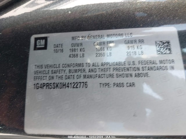 1G4PR5SK0H4122776 Buick Verano Sport Touring