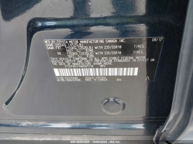 2T3YFREV1HW397218 Toyota Rav4 Limited