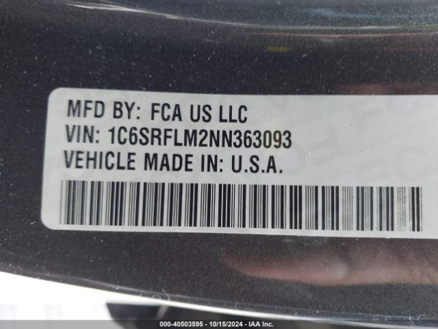 1C6SRFLM2NN363093 RAM 1500 Rebel  4x4 5'7 Box
