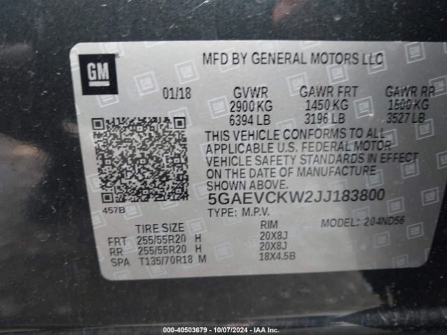 5GAEVCKW2JJ183800 Buick Enclave Avenir