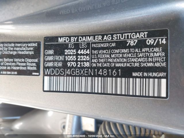 WDDSJ4GBXEN148161 Mercedes-Benz CLA 250 4MATIC