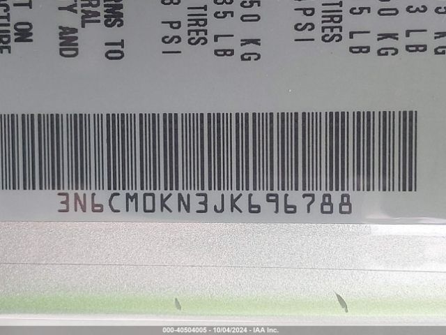 3N6CM0KN3JK696788 Nissan NV200 SV