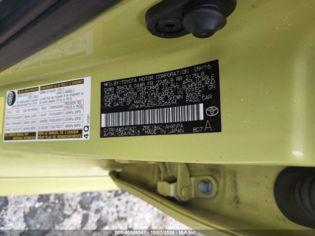 JTNKARJE5HJ526694 Toyota COROLLA IM
