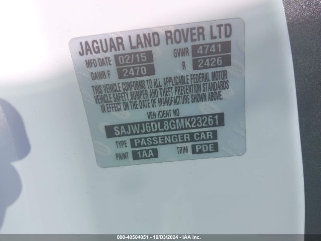 SAJWJ6DL8GMK23261 Jaguar F-TYPE R