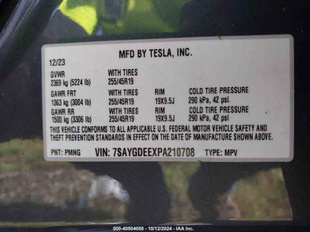 7SAYGDEEXPA210708 Tesla Model Y
