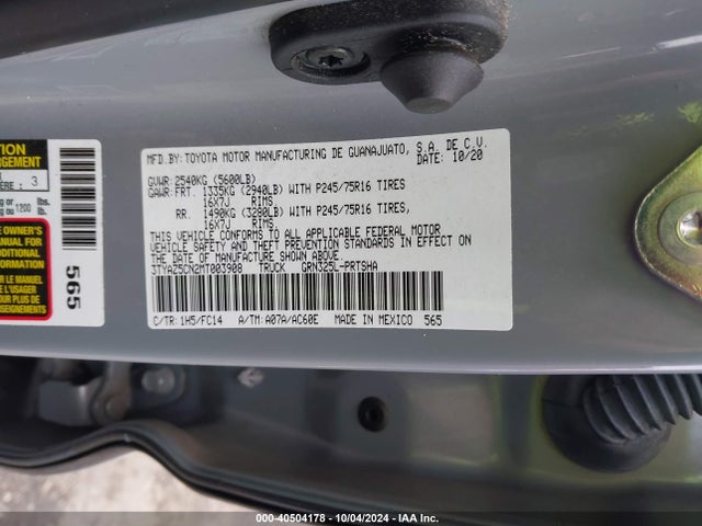Toyota Tacoma Sr5 V6 2021 3TYAZ5CN2MT003908 Image 9