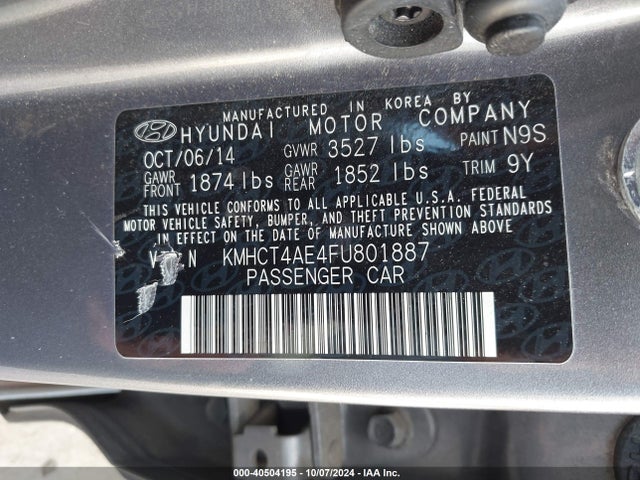 Hyundai ACCENT GLS 2015 KMHCT4AE4FU801887 Image 9
