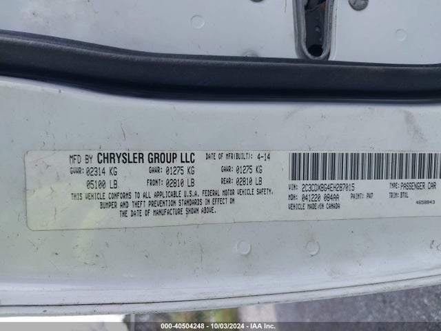 Dodge Charger Se 2014 2C3CDXBG4EH287015 Image 9